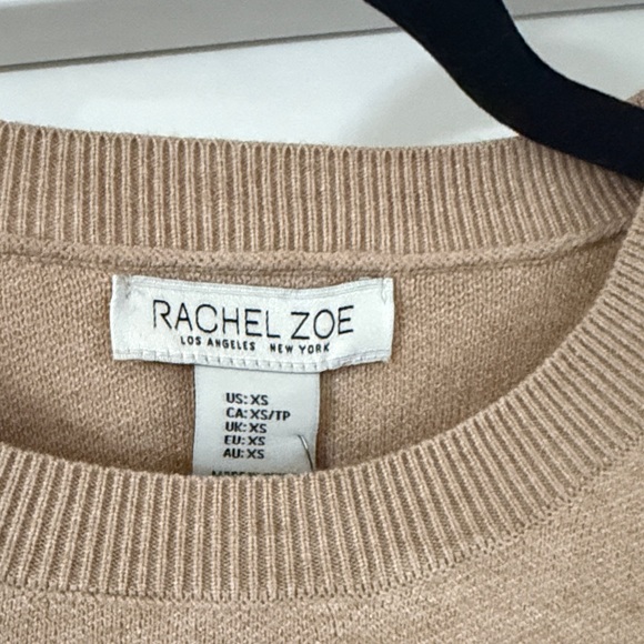 NWT Rachel Zoe Beige Twist-Front crop Sweater - Picture 2 of 5